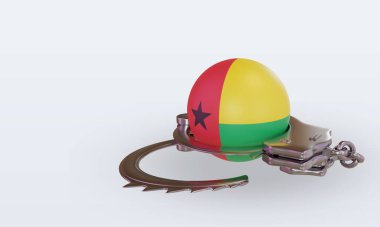 3d kelepçe Gine bayrağı doğru görünüm veriyor