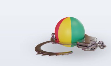 3D kelepçe Gine Bissau bayrağı sağ görünüm