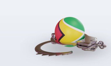 3D kelepçe Guyana bayrağı görüntüsü