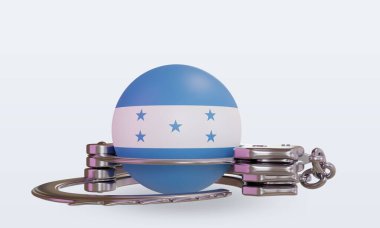 Honduras bayrağını 3d kelepçeleme ön görünümü
