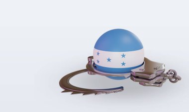 3d kelepçe Honduras bayrağı görüntüleme sağ görünüm