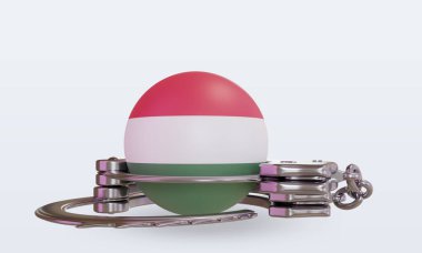 3D kelepçe Macaristan bayrağı ön görünüm