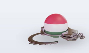 3D kelepçe Macaristan bayrağını sağa döndürüyor