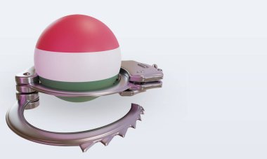 3D kelepçe Macaristan bayrağı sol görüşü yansıtıyor
