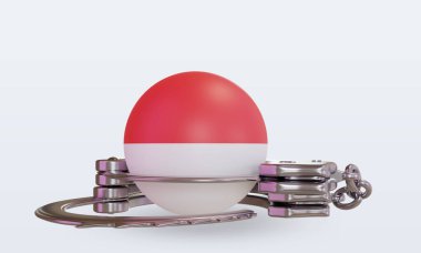 3d kelepçe Endonezya bayrağı ön görünüm oluşturma