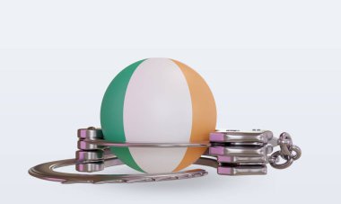 3D kelepçe İrlanda bayrağı ön görünüm