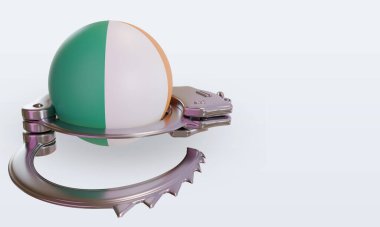 3D kelepçe İrlanda bayrağı sol görüşü yansıtıyor