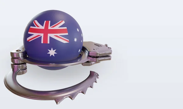 Esposas Bandera Australia Renderizado Vista Izquierda —  Fotos de Stock