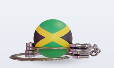 Jamaika bayrağını 3D kelepçeleme