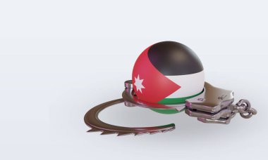 3D kelepçe Jordan bayrağı sağ görünüm çiziyor