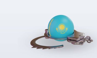 3D kelepçe Kazakistan bayrağını sağa döndürme