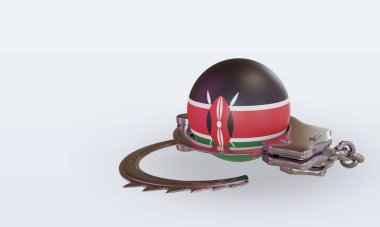 3d kelepçe Kenya bayrağı görüntüleme sağ görünüm
