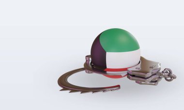 3d kelepçe Kuveyt bayrağı görüntüleme sağ görünüm