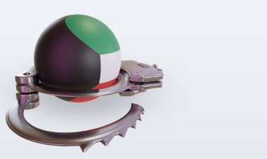 3d kelepçe Kuveyt bayrağının sol görünümü