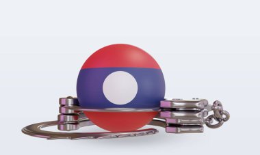 3d kelepçe Laos bayrak hazırlama ön görünümü