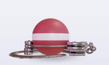 3d kelepçe Letonya bayrağı hazırlama ön görünümü