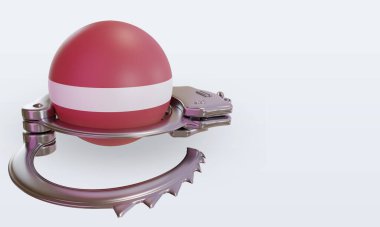 3d kelepçe Letonya bayrağının sol görünümü