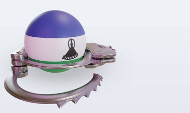 3d kelepçe Lesotho bayrağı sol görünüm oluşturma
