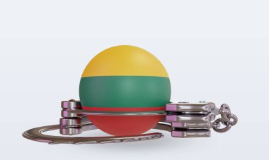 3d kelepçe Litvanya bayrağı ön görünüm oluşturma