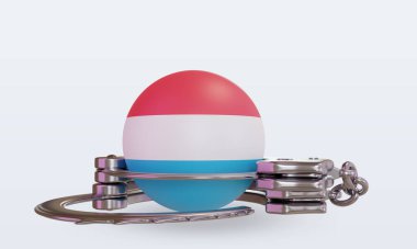 3d kelepçe Lüksemburg bayrağı ön görünüm oluşturma