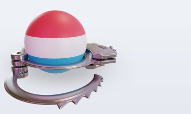 3d kelepçe Lüksemburg bayrağı sol görünümü yansıtıyor
