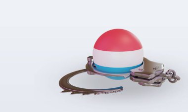 3d kelepçe Lüksemburg bayrağı doğru görünüm veriyor