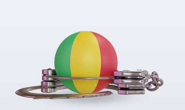 3d kelepçe Mali bayrağı ön görünüm oluşturma