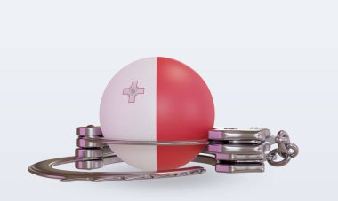 3d kelepçe Malta bayrağı ön görünüm oluşturma