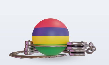 Mauritius bayrağını 3D kelepçeleme ön görünüm