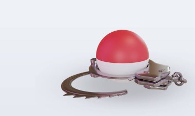 3D kelepçe Monako bayrağı görüntüsü