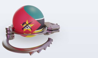 3d kelepçe Mozambik bayrağı sol görünümü yansıtıyor