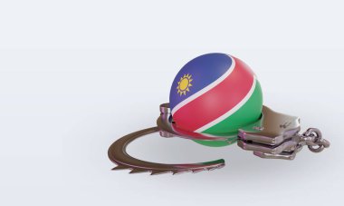 3D kelepçe Namibya bayrağı doğru görünüm veriyor