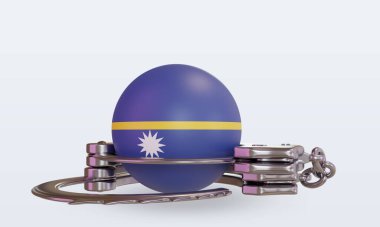 3D kelepçe Nauru bayrağı ön görünüm oluşturma