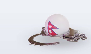 3D kelepçe Nepal bayrağı görüntüleme