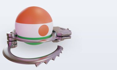 3D kelepçe Nijer bayrağı sol görüşü yansıtıyor