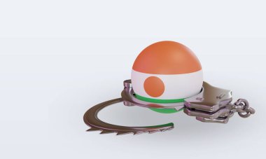 3D kelepçe Nijer bayrağı sağ görünüm