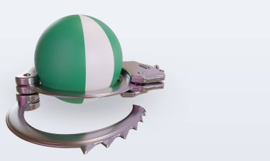 3D kelepçe Nijerya bayrağı sol görüşü yansıtıyor