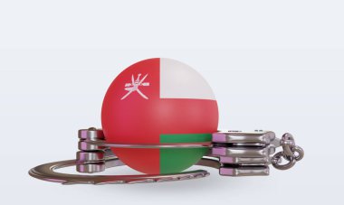 3D kelepçe Umman bayrağı ön görünüm oluşturma