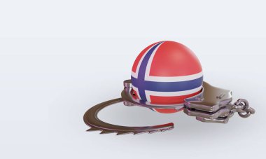 3D kelepçe Norveç bayrağı görüntüleme sağ görünüm