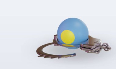 3D kelepçe Palau bayrağı görüntüsü