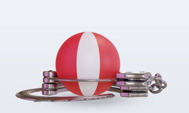 3d kelepçe Peru bayrağı ön görünüm oluşturma