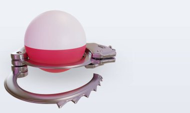 3D kelepçe Polonya bayrağı sol görüşü yansıtıyor