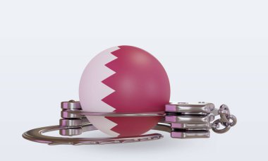 3d kelepçe Katar bayrağı ön görünüm oluşturma