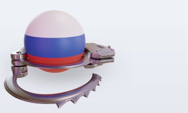 3D kelepçe, sol görüşlü Rus bayrağı.