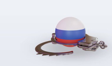 3D kelepçeli Rus bayrağı sağa bakıyor