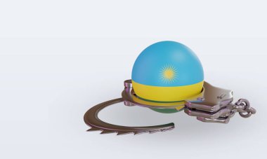 3D kelepçe Rwanda bayrağı sağa döndürme