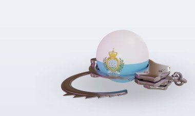 San Marino bayrağını 3D kelepçele ve sağa dön