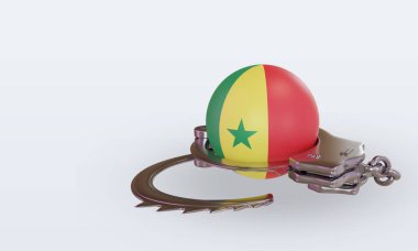 3d kelepçe Senegal bayrağı görüntüleme sağ görünüm