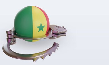 Senegal bayrağını sol görüşe kelepçeleyen 3d kelepçe