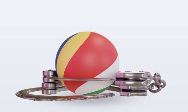 3d kelepçe Seyşeller bayrak görüntüleme ön görünümü